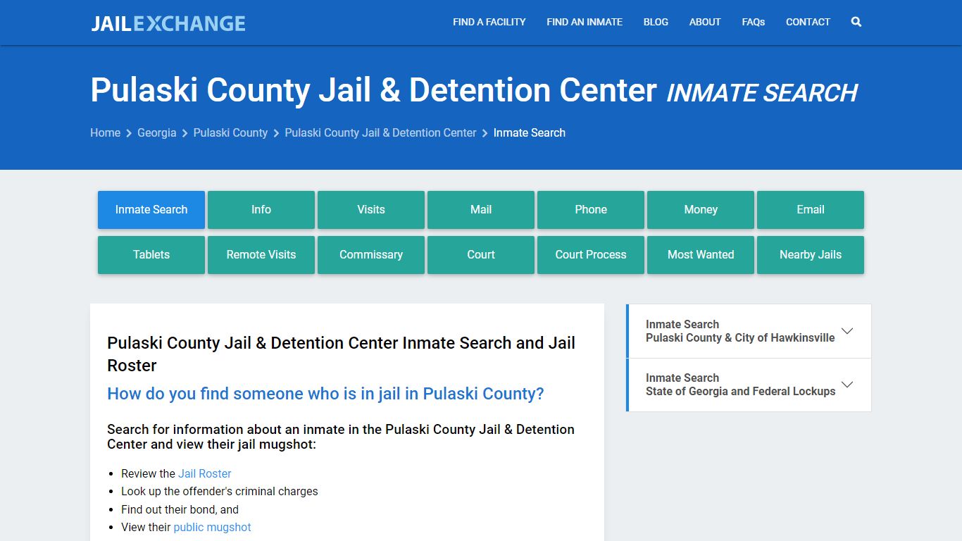 Pulaski County Jail & Detention Center Inmate Search